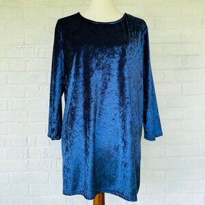 Stitchwurks Whimsigoth Velvet Stretch Tunic Sz 3X Midnight Blue Fairy Grunge